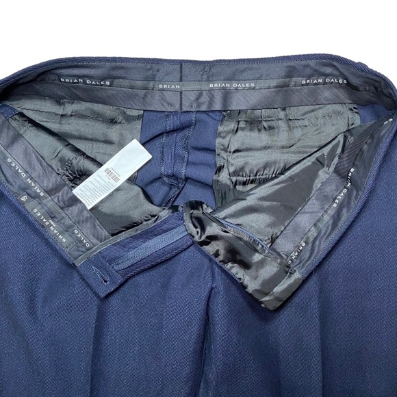 Brian‎ Dales Wool Pants Straight Leg Dark Navy Blue Classic Flat Front Size 10 - Picture 6 of 6